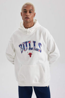 DeFactoFit Толстовка комфортного кроя с капюшоном NBA Chicago Bulls  фото 7