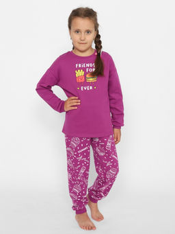 CRB wear/CWJG 50156-24 Комплект для девочки (джемпер, брюки),бордовый/Ex.Cherubino