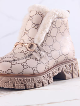 Ботинки EDART 307. PODYUM141 br. бежевый гучи коричневый/шерсть - Ed'art фото 20