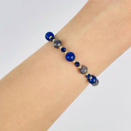 Браслет регулируемый из Лазурита, Иолита и Содалита - Радуга самоцветов фото 2