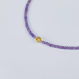 Колье из Аметиста и Цитрина (градиент) 38 см +