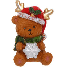 Фигурка новогодняя "Мишка со снежинкой" 11,5*11*15,5 см