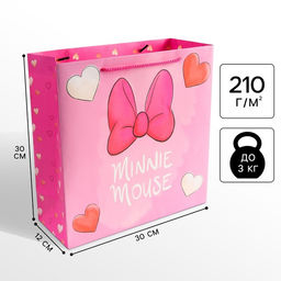 Пакет подарочный, 30х30х12 см, упаковка, Минни Маус