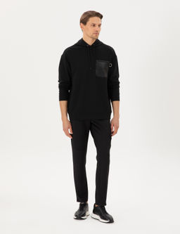 Siyah Comfort Fit Sweatshirt