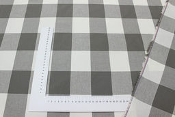 Вареный (стираный) хлопок Клетка (6.4*7.5см) цв.графитово-зеленый/молочный, ш.2.5м, хлопок-100% - Купава фото 5