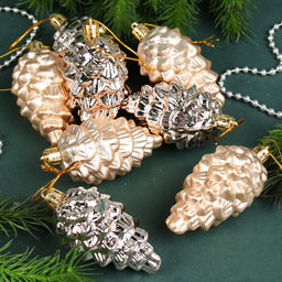 Елочное украшение Шишка 8 штук 8 см / 5620 /уп 72/ микс (Красный) - Галеонтрейд фото 10