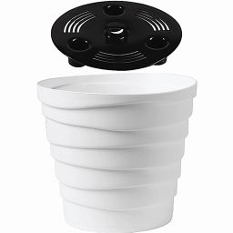 Цена за 2 шт. Кашпо для цветов пластиковое 0,9л d-13,2см "Бархан" Белый