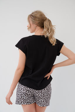 Пижама женская из футболки и шорт из кулирки Сафари белый - Амадэль фото 13