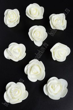 Головки цветов "Роза" мелкая 35 мм (100 шт) SF-2098, кремовый №2