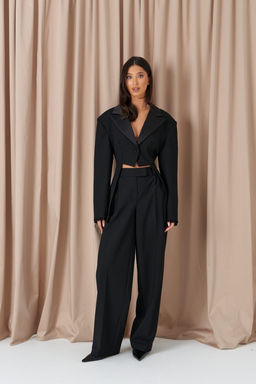 Жакет Annete А5531 костюмная ткань черный с кружевом  фото 9