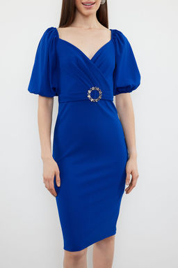 Saks Vucuda Oturan Tas Aksesuarl? Dokuma Elbise TPRSS24EL00256 - Trendyolmilla фото 3