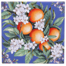 Цена за 2 шт. Подставка керамическая 16*16см "Ветка апельсинов"