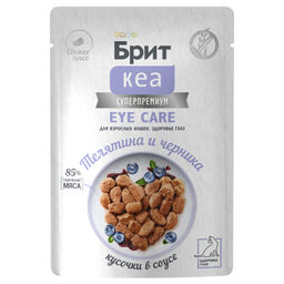 Пауч с Телятиной и Черникой для взрослых кошек для здоровья глаз, кусочки в соусе, 85г 1062257