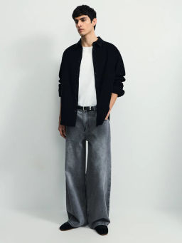 Джинсы wide leg с эффектом стирки / Zarina