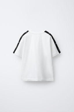SPORTY T-SHIRT WITH SLOGAN AND STRIPES - Zara фото 2