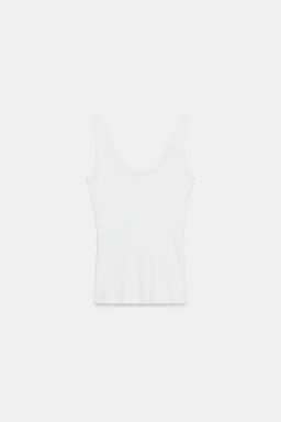 CAMISETA TIRANTES COMBINADA / Blanco