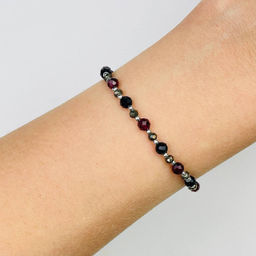 Браслет для Льва из Граната,Пирита и Агата