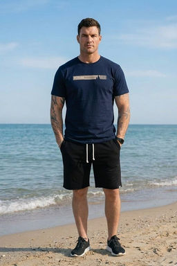 Футболка с принтом М126042Пв Синий