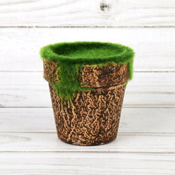 Кашпо со мхом декоративное 8х7,5 см / 16010 /уп 240/ - ГалеонТрейд фото 2