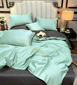 КПБ Mency однотонный с вышивкой MENO030 1.5 спальный