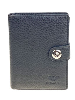 Кошелек-органайзер мужской из натуральной кожи, цвет черный