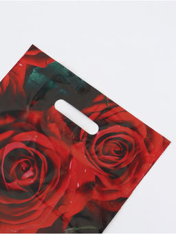 Цена за 50 шт. Пакет «Алые розы», полиэтиленовый с вырубной ручкой, 30×40 см, 50 мкм