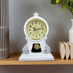 Настольные часы Mirron с маятником белые M4002CBB