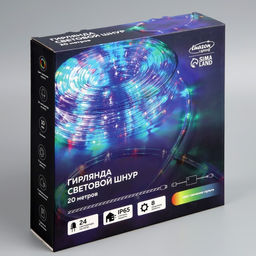 Световой шнур Luazon Lighting, 10 мм, IP65, 20 м, 24 LED/м, 220 В, 8 режимов, свечение мульти  фото 10