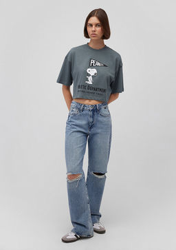 Snoopy Bask?l? Gri Tisort