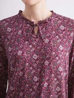 Ba?lamal? Yaka Desenli Bluz