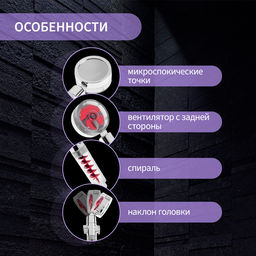 Лейка для душа ZEIN Z4088, микроточки, кнопка «стоп», вентилятор, спираль, красный/хром