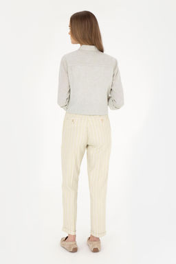 Женские брюки из плотной ткани фисташкового цвета - U.s. polo assn фото 4