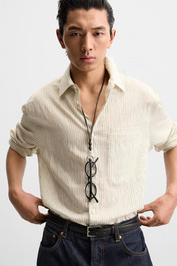 STRIPED CREASED-EFFECT SHIRT - Zara фото 5