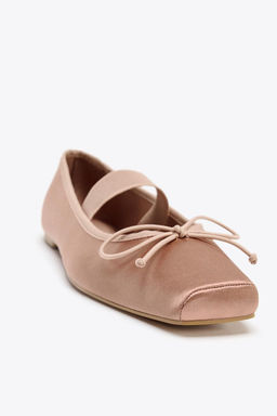 SATIN BALLET FLATS WITH BOW - Zara фото 5