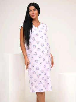 Ночная сорочка женская, цвет белый розовый