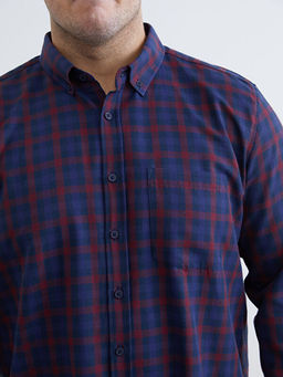 B?y?k Beden Regular Fit Uzun Kollu Ekose Erkek G?mlek