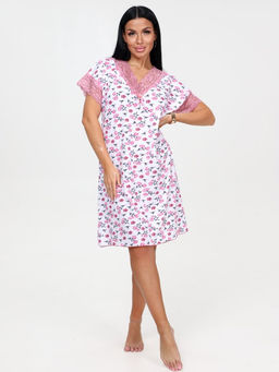 30 СОРОЧКА ЖЕНСКАЯ (Цветочки розовые) - А-дина фото 2