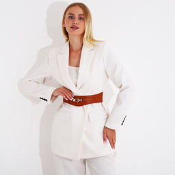 Ремень женский, ширина 6 см, на резинке, пряжка металл, цвет рыжий - Simaland фото 4