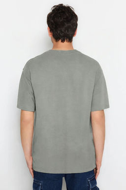 TRENDYOL MAN Gri Oversize Fit Kabaran Bask?l? %100 Pamuk T-Shirt TMNSS23TS00316 - Trendyolmilla фото 14