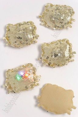 Патч с пайетками "Котёнок" 5*4,2 см (5 шт) SF-3165, золотой УЦЕНКА