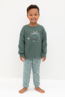 К 1567/зеленый мох,динозавры пижама дет