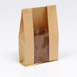 Цена за 50 шт. Пакет крафт, V-образное дно, с продольным окном 23,5 х 12 х 5 см