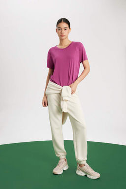 DeFactoFit Oversize-футболка премиум-класса для спортсменов с круглым вырезом и короткими рукавами  фото 2