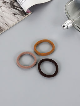 Цена за 8 шт. Резинки для волос «Трио», набор 3 шт., 5.5 см, коричневые оттенки