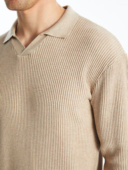 Polo Yaka Uzun Kollu Erkek Triko Kazak