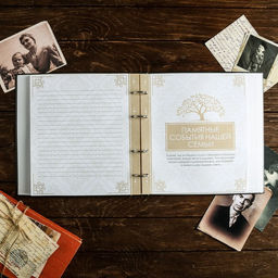 Родословная книга Семейная летопись, с деревянным элементом, 84 страницы, 24.5 х 23 х 4 см - Семейные традиции фото 4