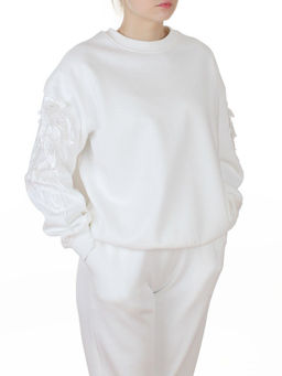 3416/3417 WHITE Костюм спортивный утепленный женский (95% хлопок, 5% эластан)