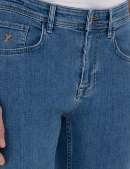 A__k Mavi Slim Fit Pamuklu Esnek Jean Pantolon