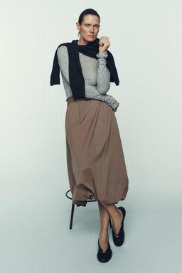 LEATHER BALLET FLATS WITH APPLIQU_