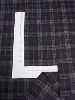 Шерсть пальтово-костюмная Твид Клетка двойная цв.серый/черный, ш.1.5м, шерсть-50%, п/э-50% - Купава фото 10